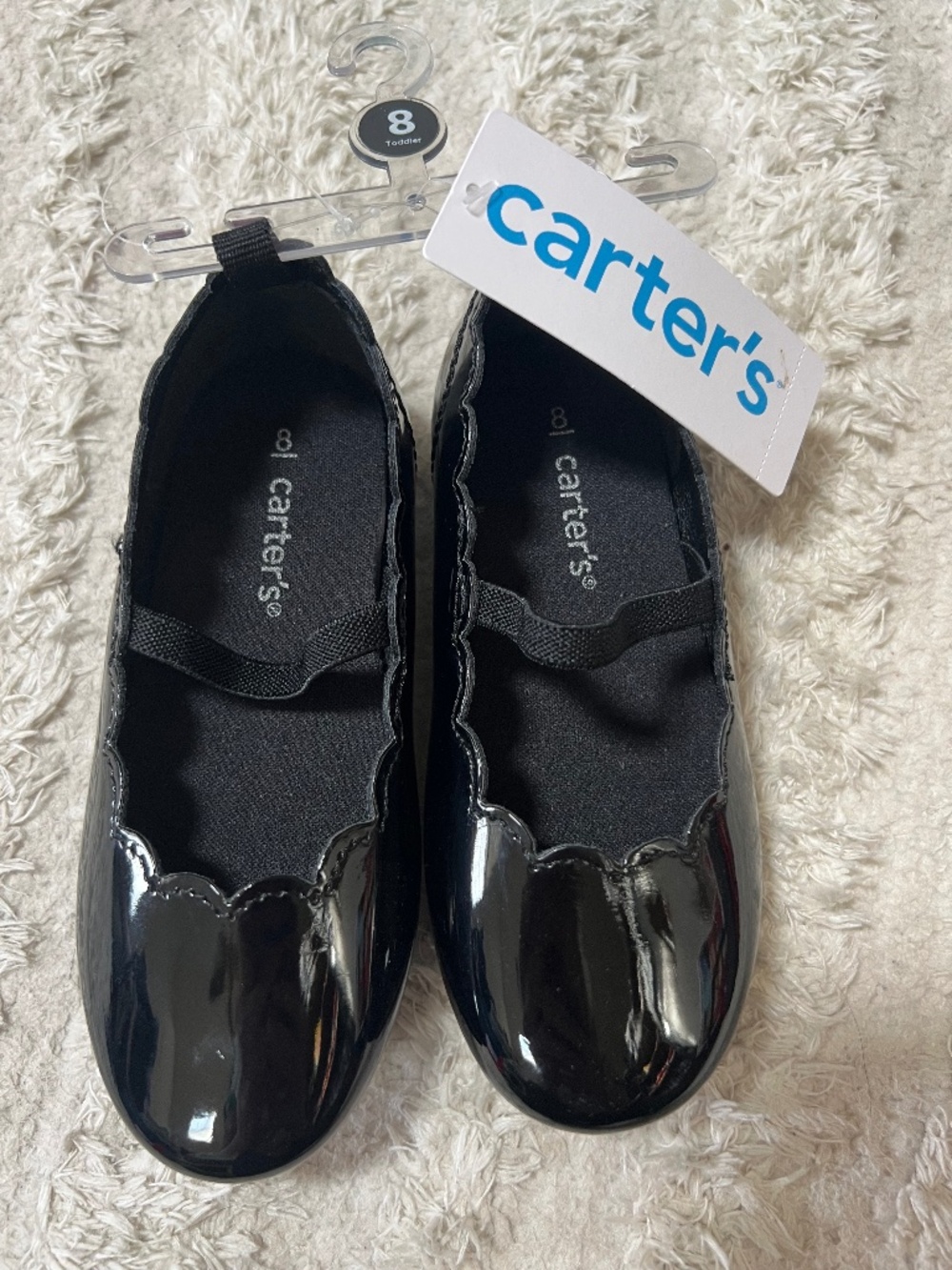 Girls Carters Black Mary Jane Shoes Sz 8